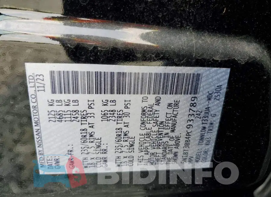 5N1BT3BB4PC933789 Photo# 13