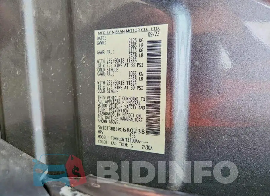 5N1BT3BB5PC680238 Photo# 13