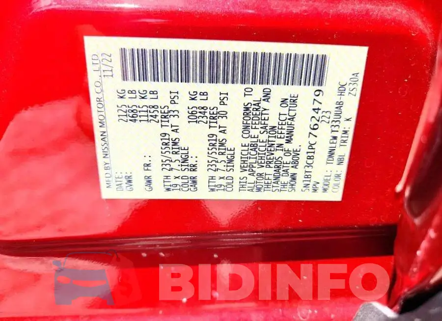 5N1BT3CB1PC762479 Photo# 13