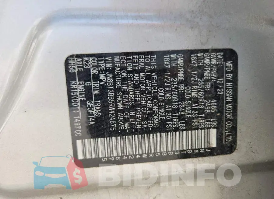 JN8BT3BB5RW424675 Photo# 13