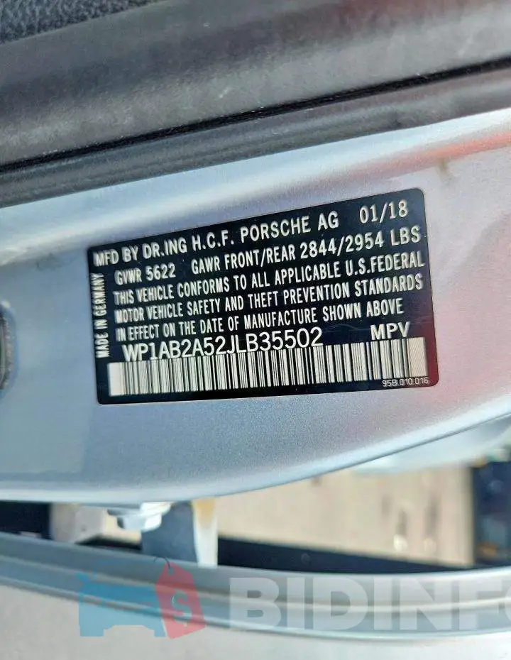 WP1AB2A52JLB35502 Photo# 14