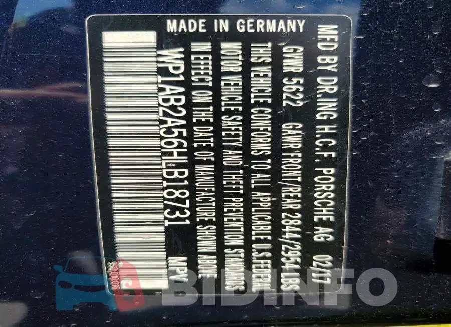WP1AB2A56HLB18731 Photo# 13