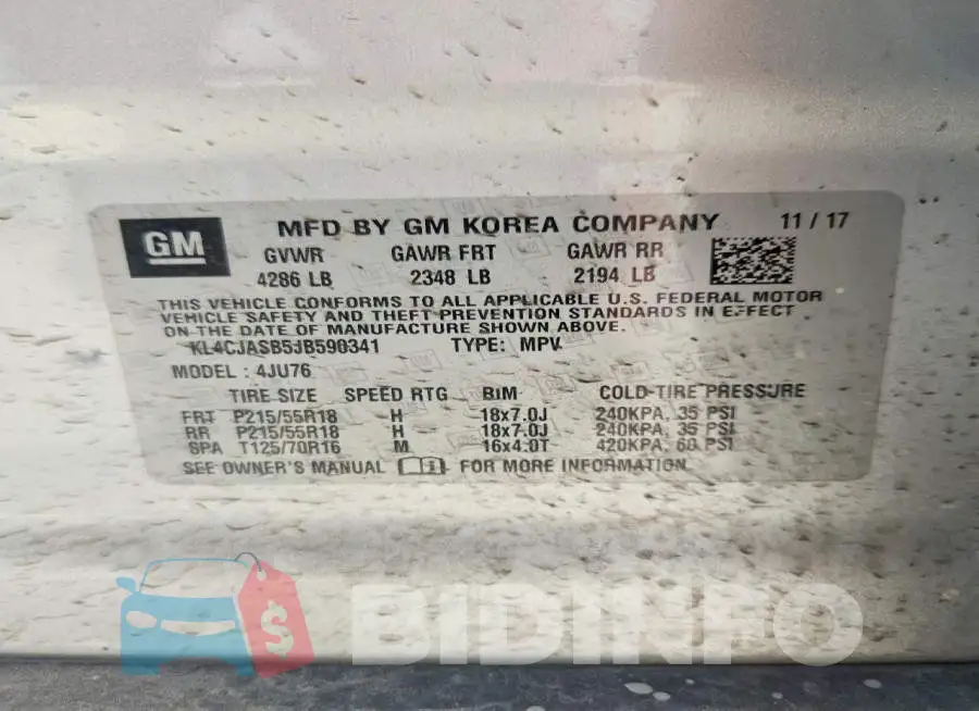 KL4CJASB5JB590341 Photo# 13