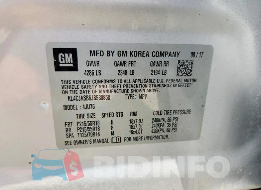 KL4CJASB6JB530858 Photo# 12