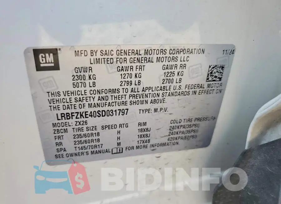 LRBFZKE40SD031797 Photo# 13