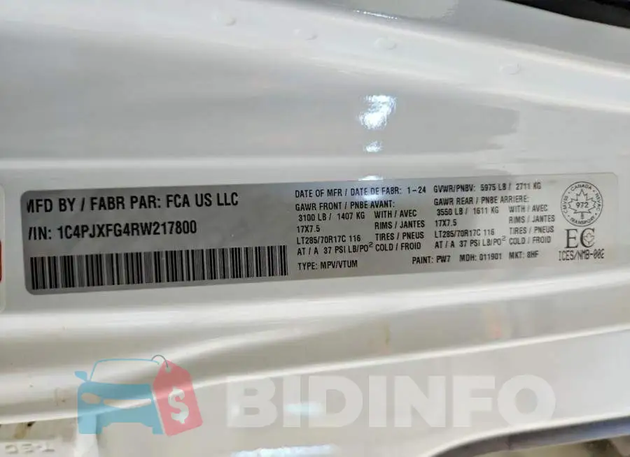 1C4PJXFG4RW217800 Photo# 13