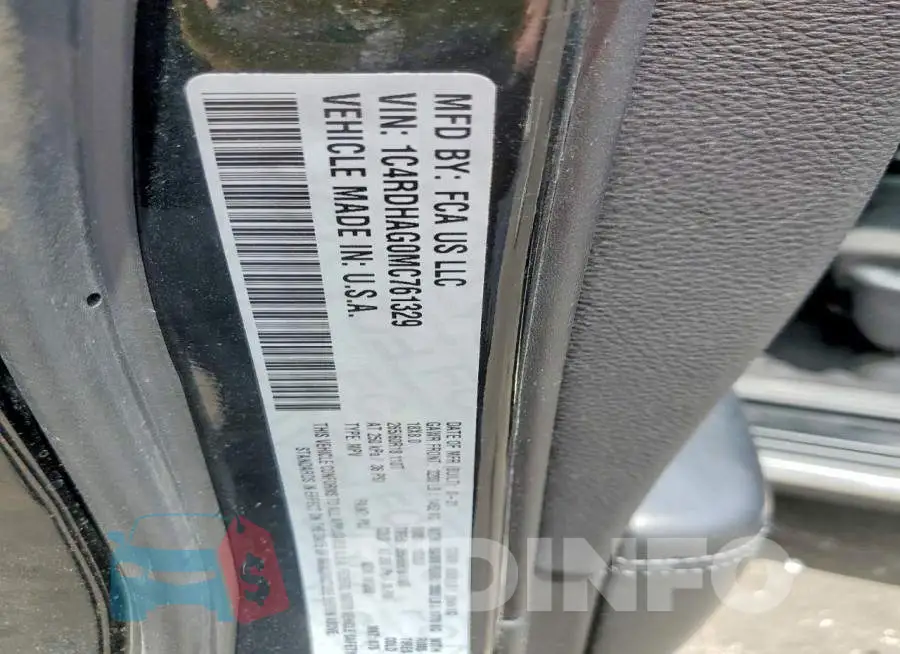 1C4RDHAG0MC761329 Photo# 14