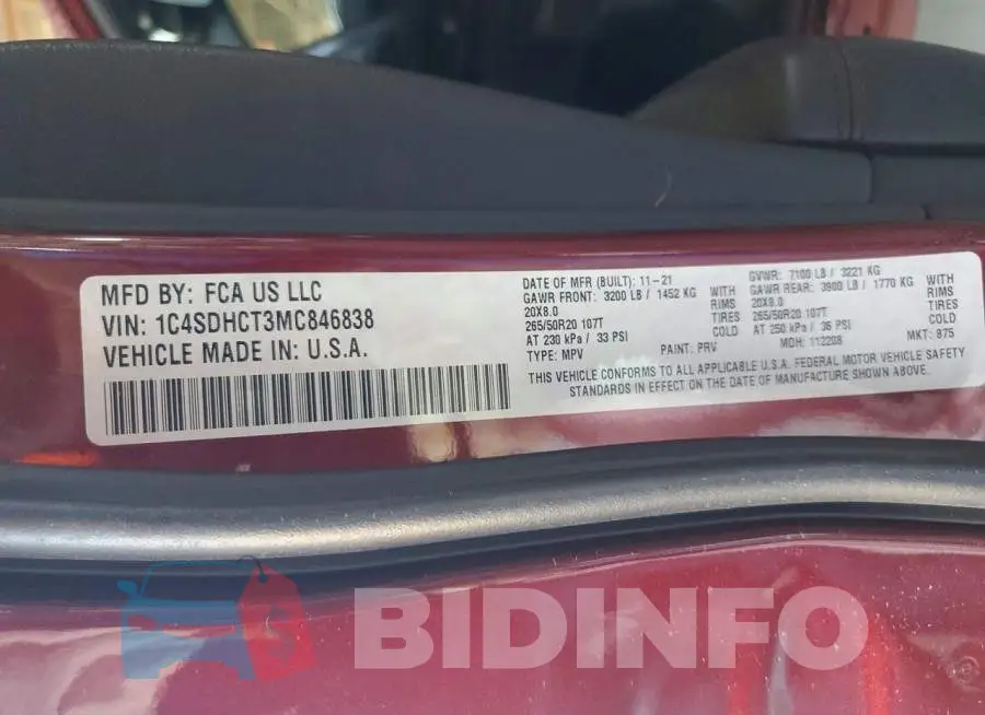 1C4SDHCT3MC846838 Photo# 13