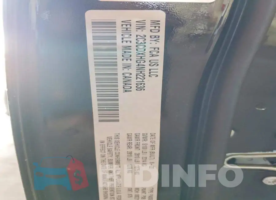 2C3CDXHG4NH221636 Photo# 12