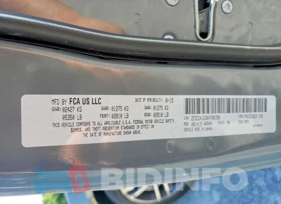 2C3CDXJG3KH706789 Photo# 12
