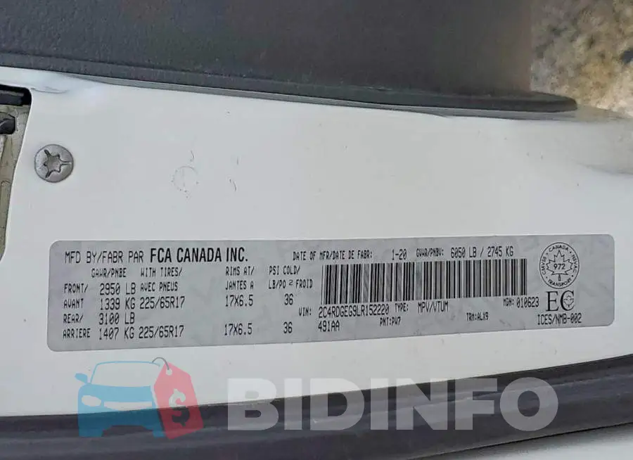 2C4RDGEG9LR152220 Photo# 13