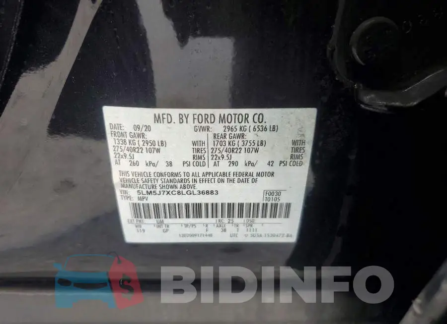 5LM5J7XC8LGL36883 Photo# 12