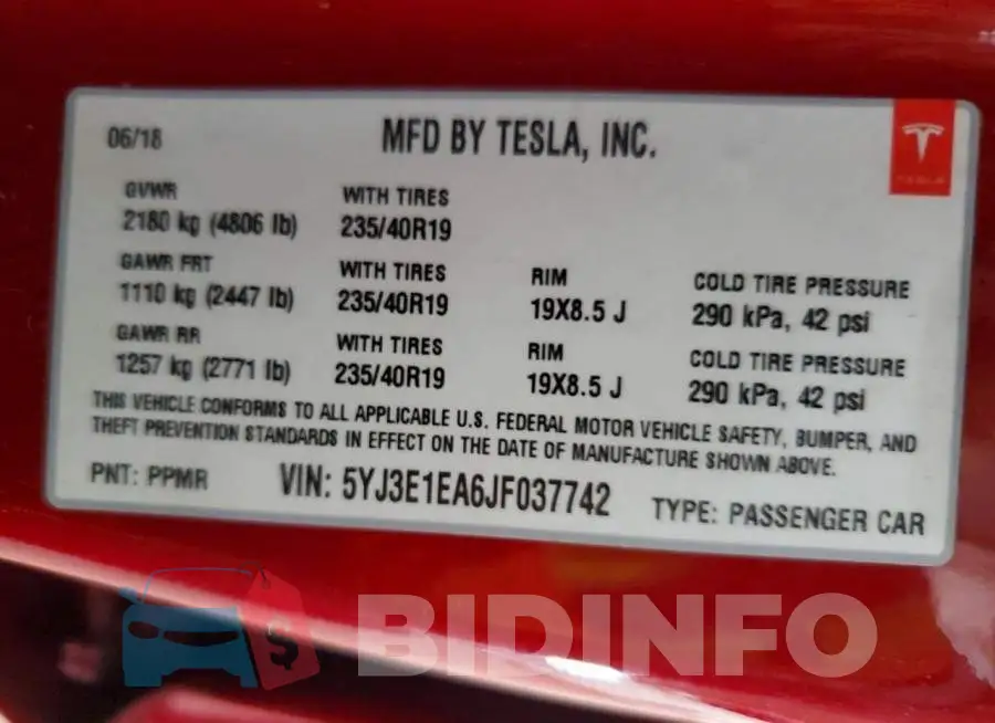 5YJ3E1EA6JF037742 Photo# 12