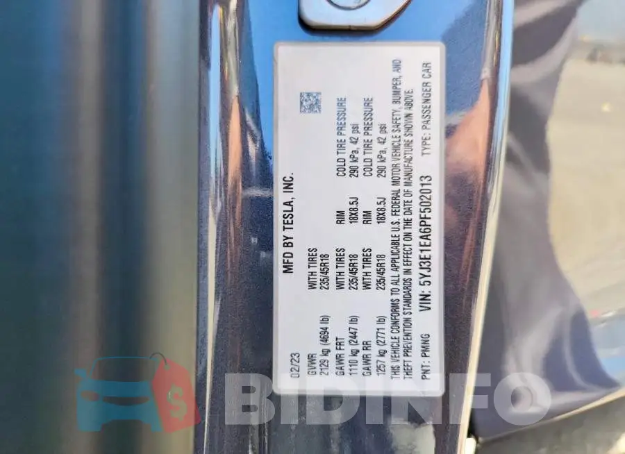 5YJ3E1EA6PF502013 Photo# 12