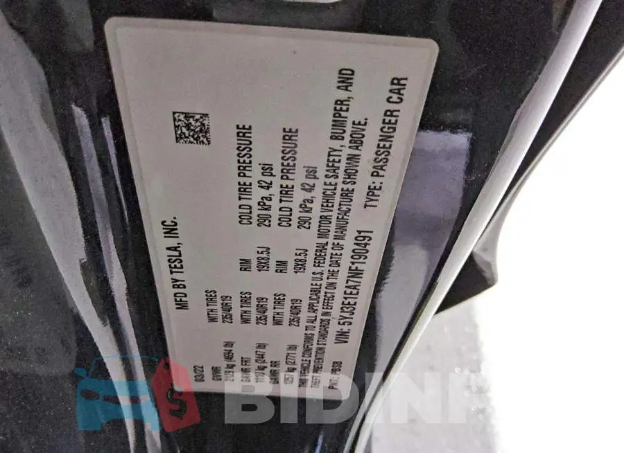 5YJ3E1EA7NF190491 Photo# 12