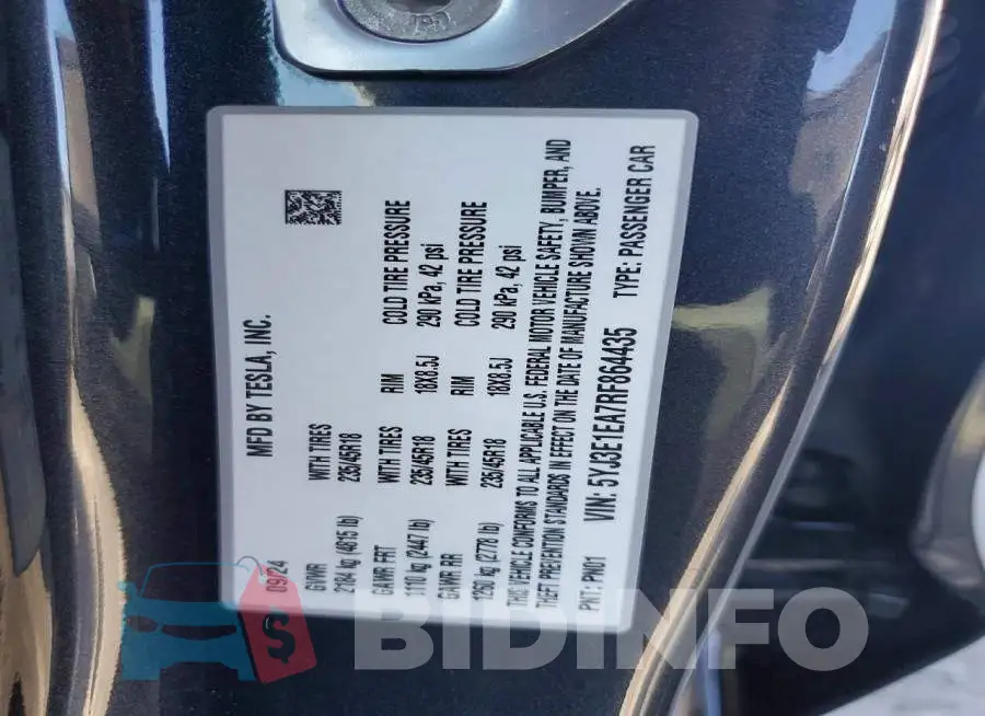 5YJ3E1EA7RF864435 Photo# 12