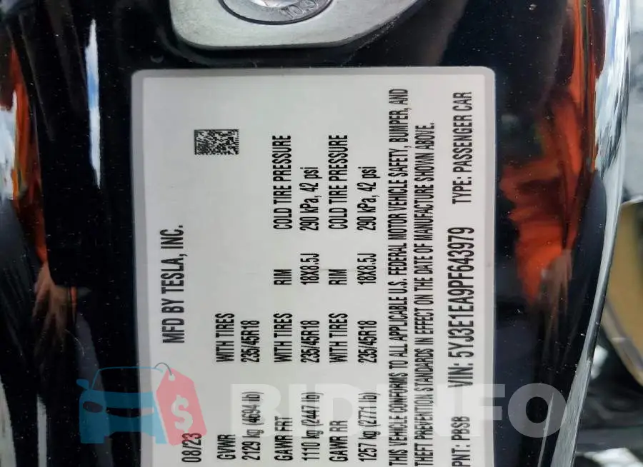 5YJ3E1EA9PF643979 Photo# 12