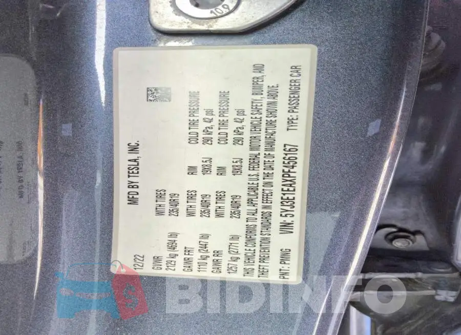 5YJ3E1EAXPF456167 Photo# 13