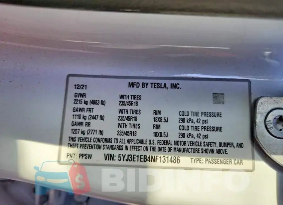 5YJ3E1EB4NF131486 Photo# 12