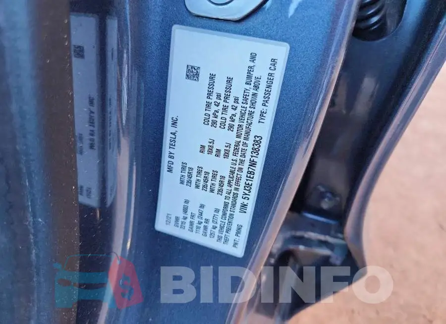 5YJ3E1EB7NF138383 Photo# 12