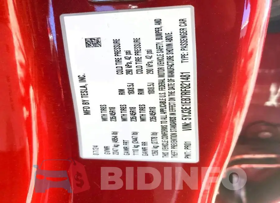 5YJ3E1EB7RF821481 Photo# 13