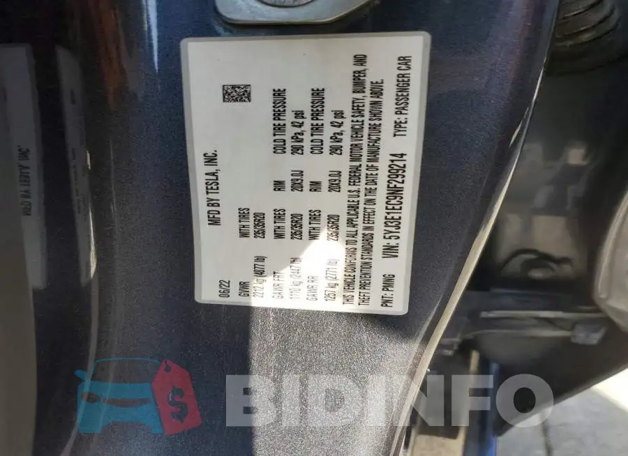 5YJ3E1EC9NF299214 Photo# 13