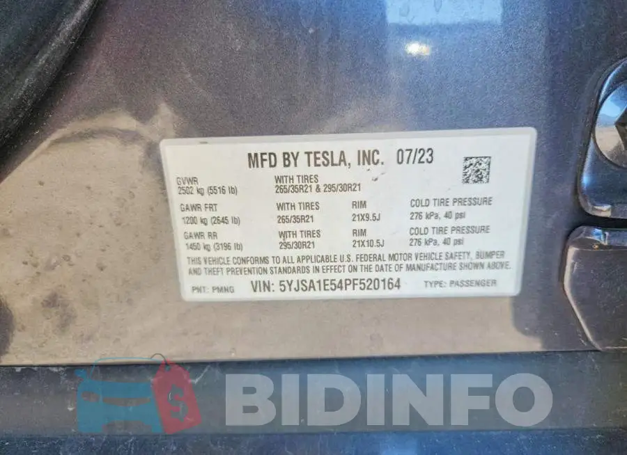 5YJSA1E54PF520164 Photo# 13