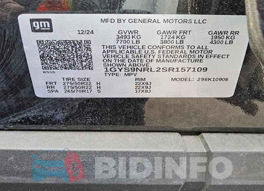 1GYS9NRL2SR157109 Photo# 13