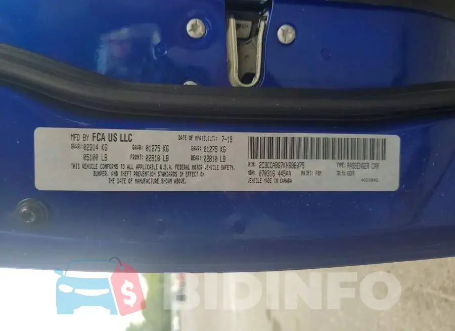 2C3CCABG7KH686075 Photo# 12