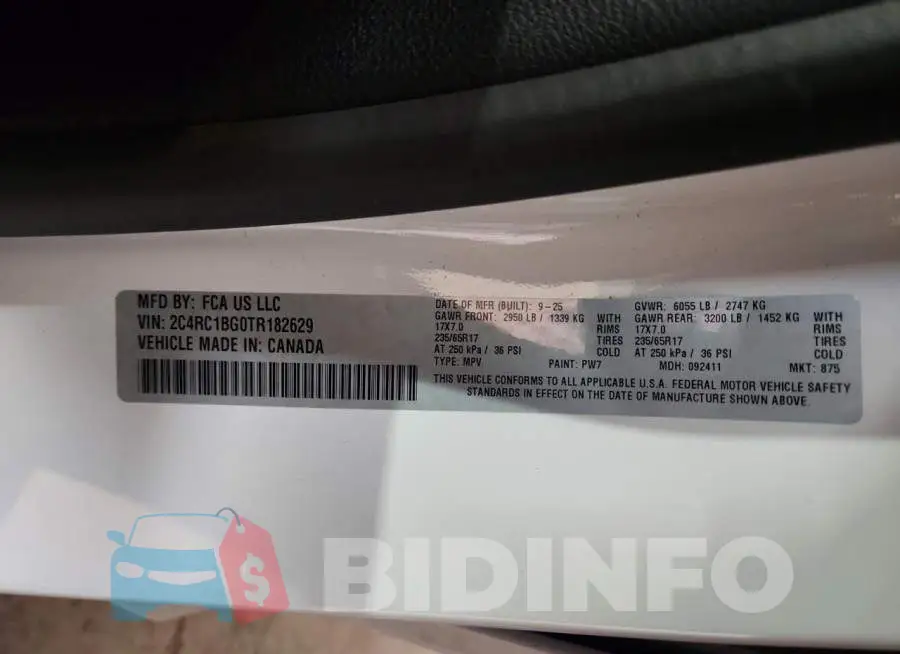 2C4RC1BG0TR182629 Photo# 13