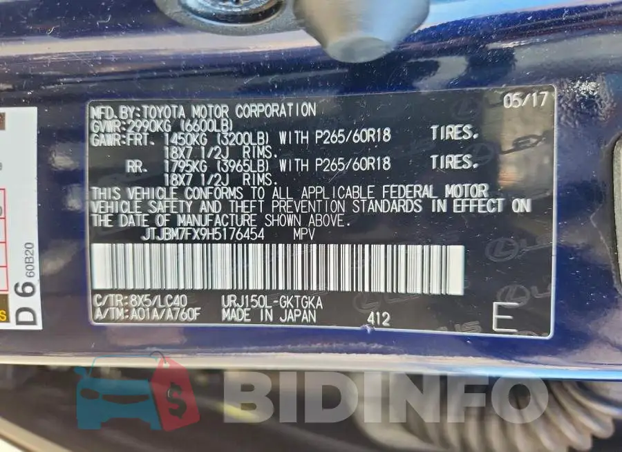 JTJBM7FX9H5176454 Photo# 13