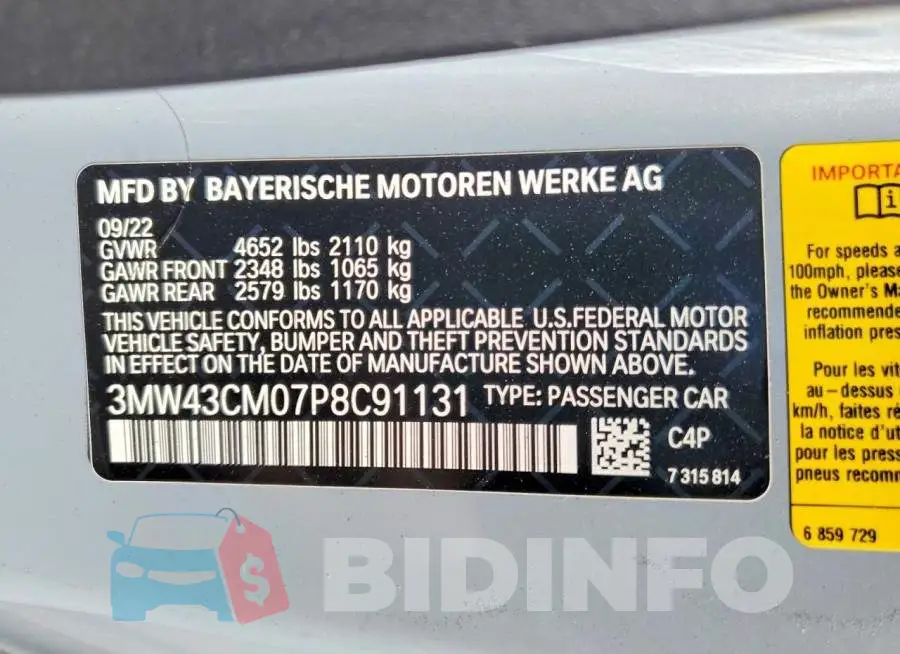 3MW43CM07P8C91131 Photo# 13