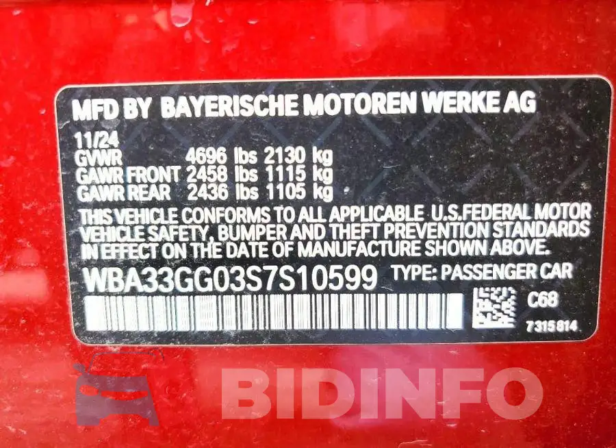 WBA33GG03S7S10599 Photo# 12