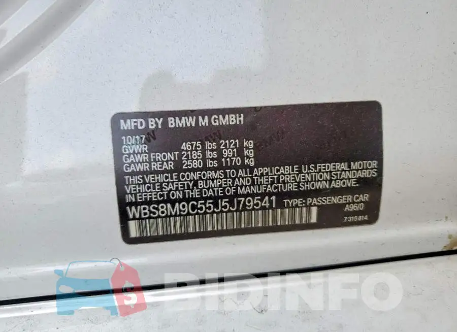 WBS8M9C55J5J79541 Photo# 12