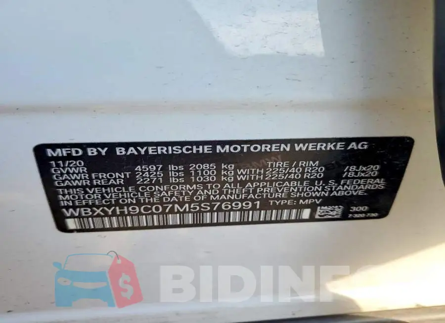 WBXYH9C07M5S76991 Photo# 12