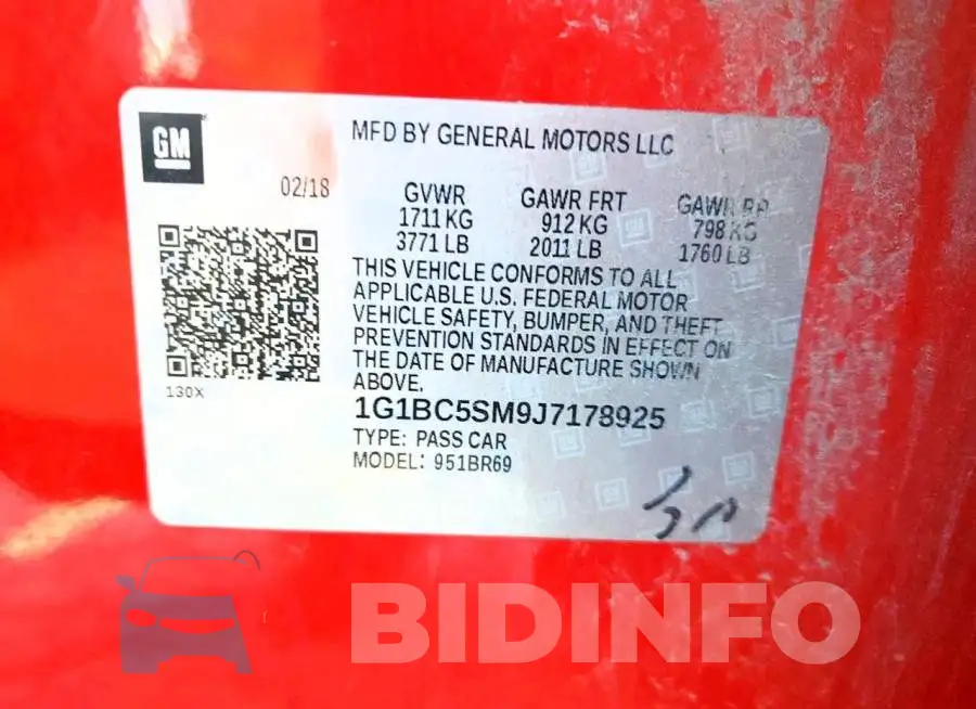 1G1BC5SM9J7178925 Photo# 12