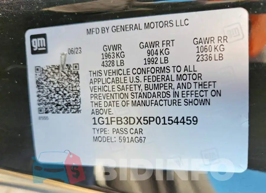 1G1FB3DX5P0154459 Photo# 12