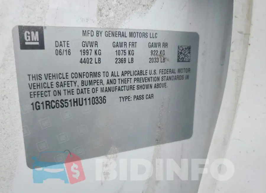 1G1RC6S51HU110336 Photo# 12