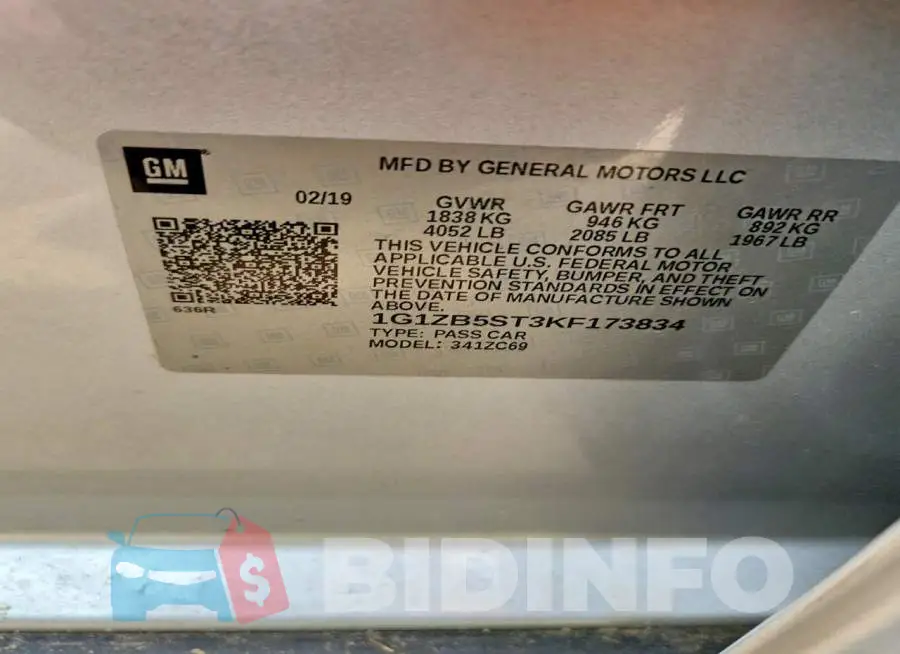 1G1ZB5ST3KF173834 Photo# 12