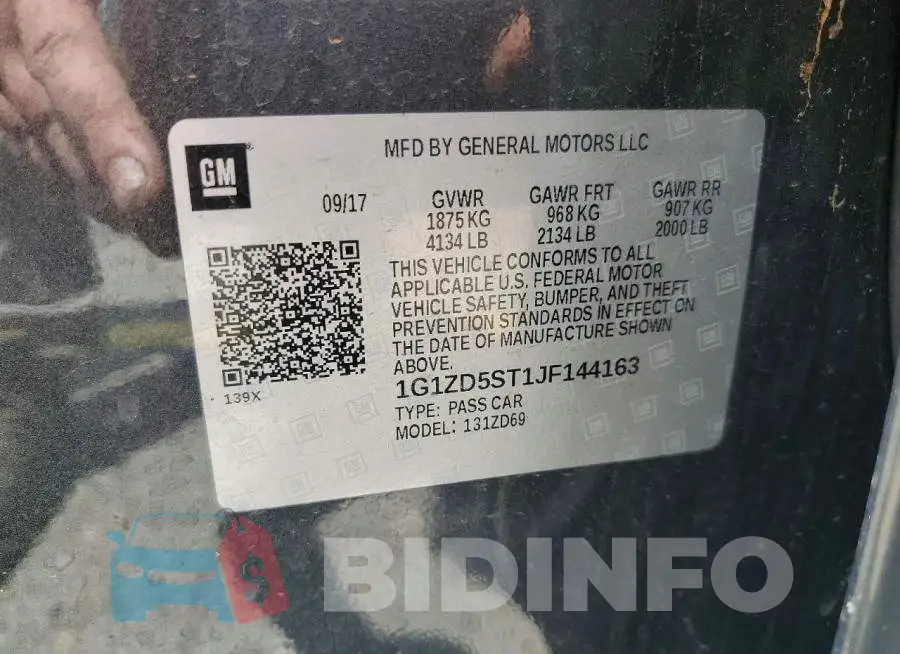 1G1ZD5ST1JF144163 Photo# 12