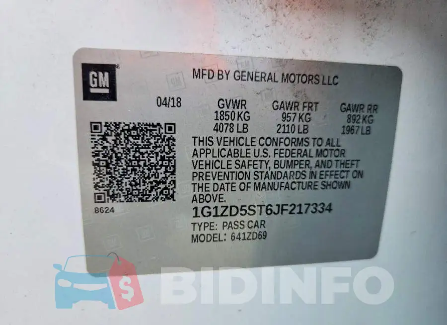 1G1ZD5ST6JF217334 Photo# 12