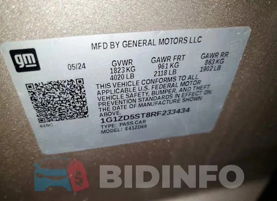 1G1ZD5ST8RF233434 Photo# 12