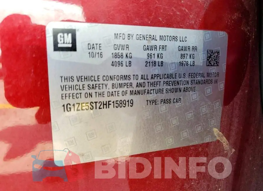 1G1ZE5ST2HF158919 Photo# 12