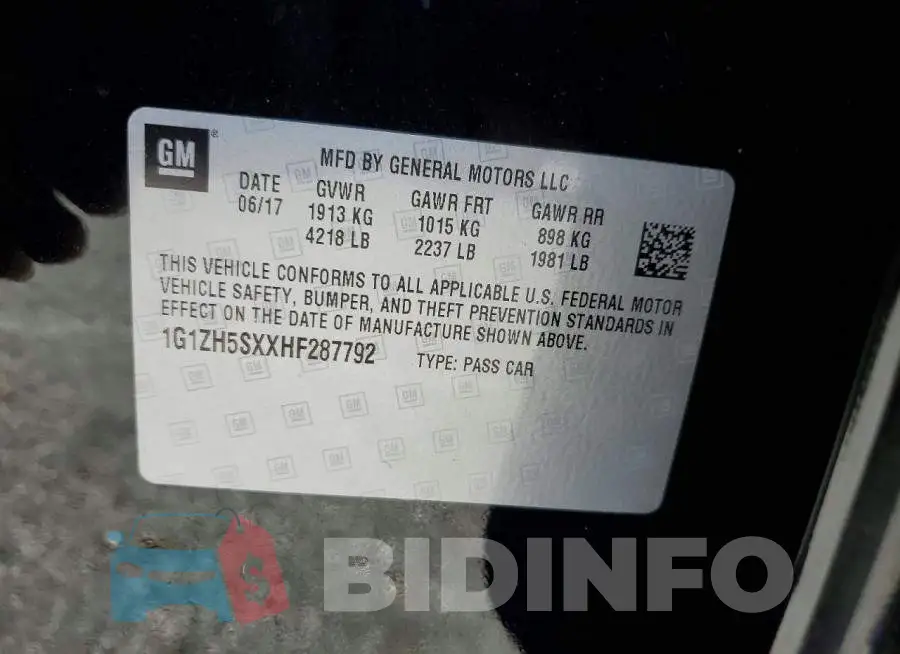 1G1ZH5SXXHF287792 Photo# 13