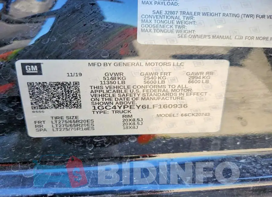 1GC4YPEY6LF160936 Photo# 12
