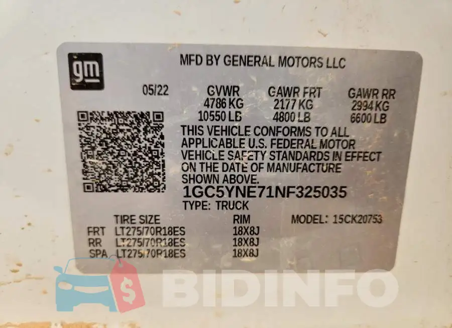 1GC5YNE71NF325035 Photo# 13
