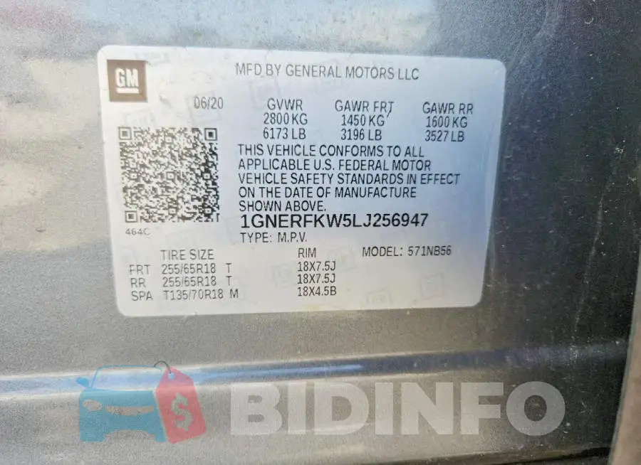 1GNERFKW5LJ256947 Photo# 14