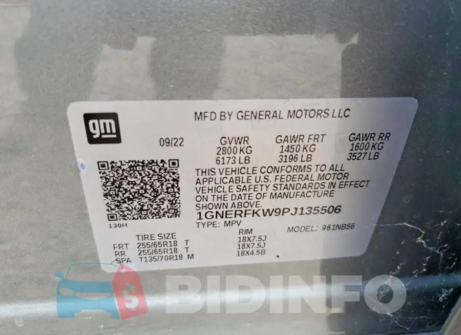 1GNERFKW9PJ135506 Photo# 13