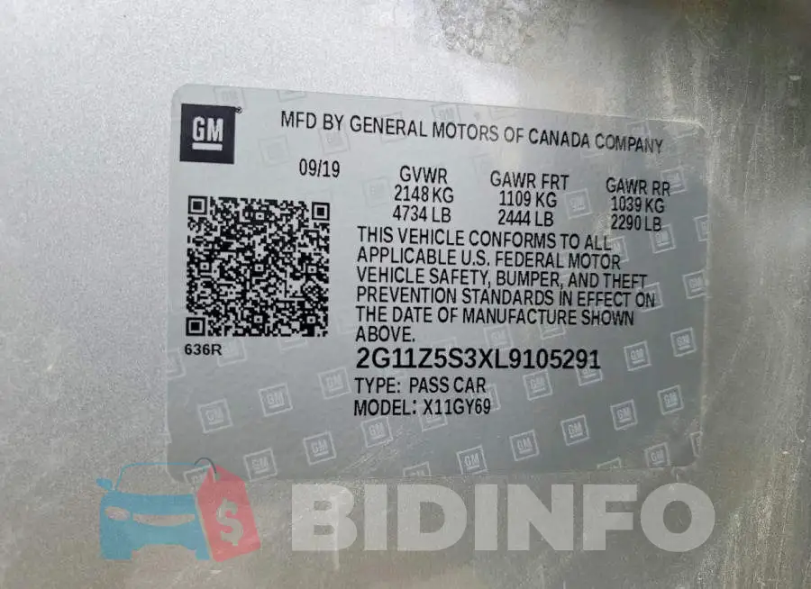 2G11Z5S3XL9105291 Photo# 12
