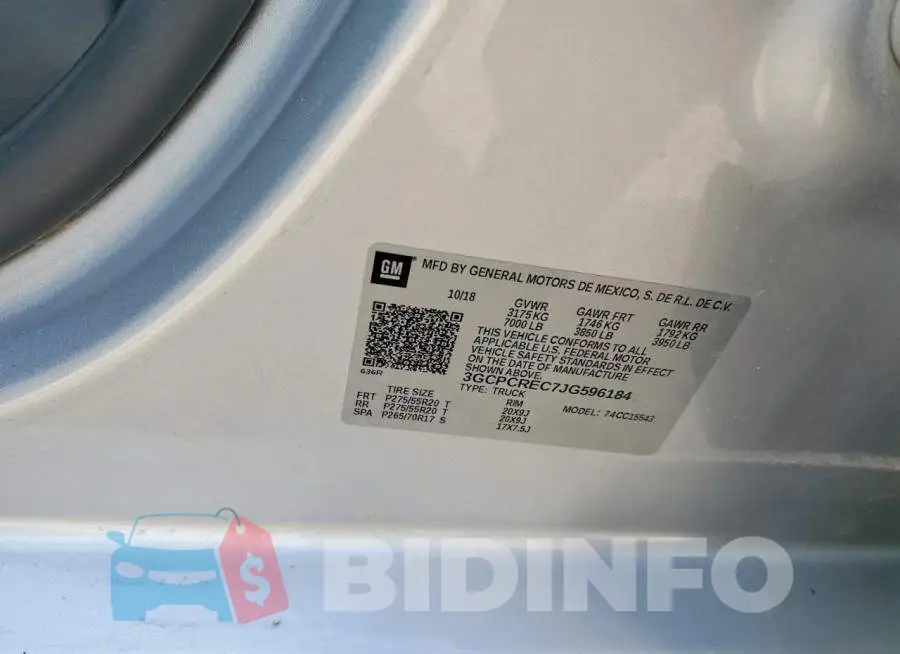 3GCPCREC7JG596184 Photo# 12